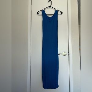 Blue bodycon midi dress